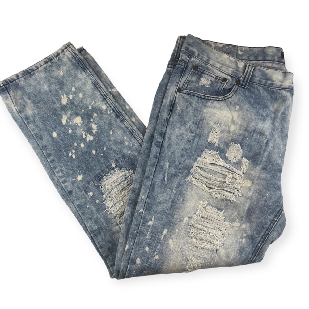GS-115 Premium XXX Size 40x 32 Distressed Faded Denim Jeans Big Man Top Quality